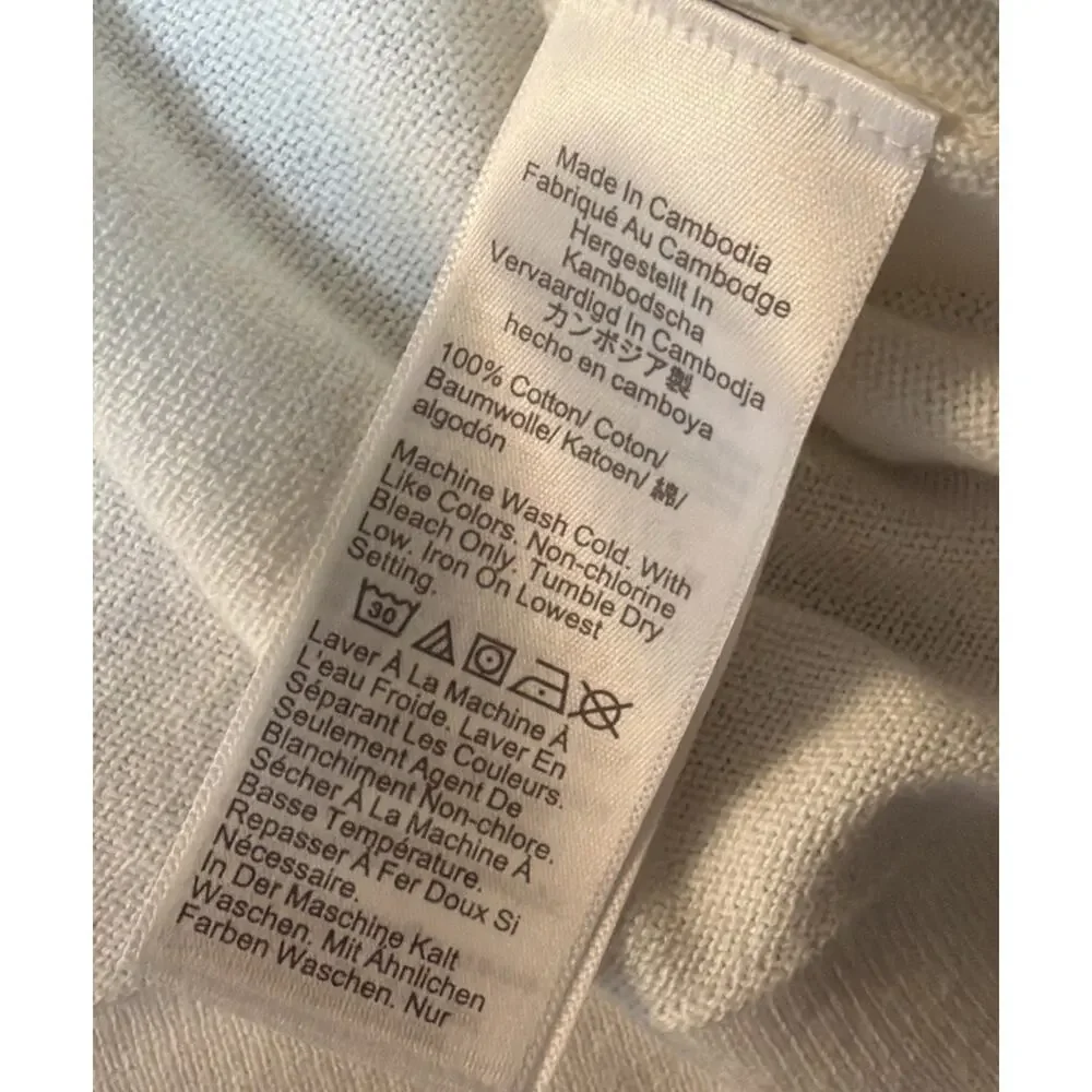 J. Crew Ivory Ruffle Neck Sweater Long Sleeve Top New With Tags Size Large